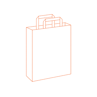 Flat Handle Paper Bag - Handles Pasted Inside